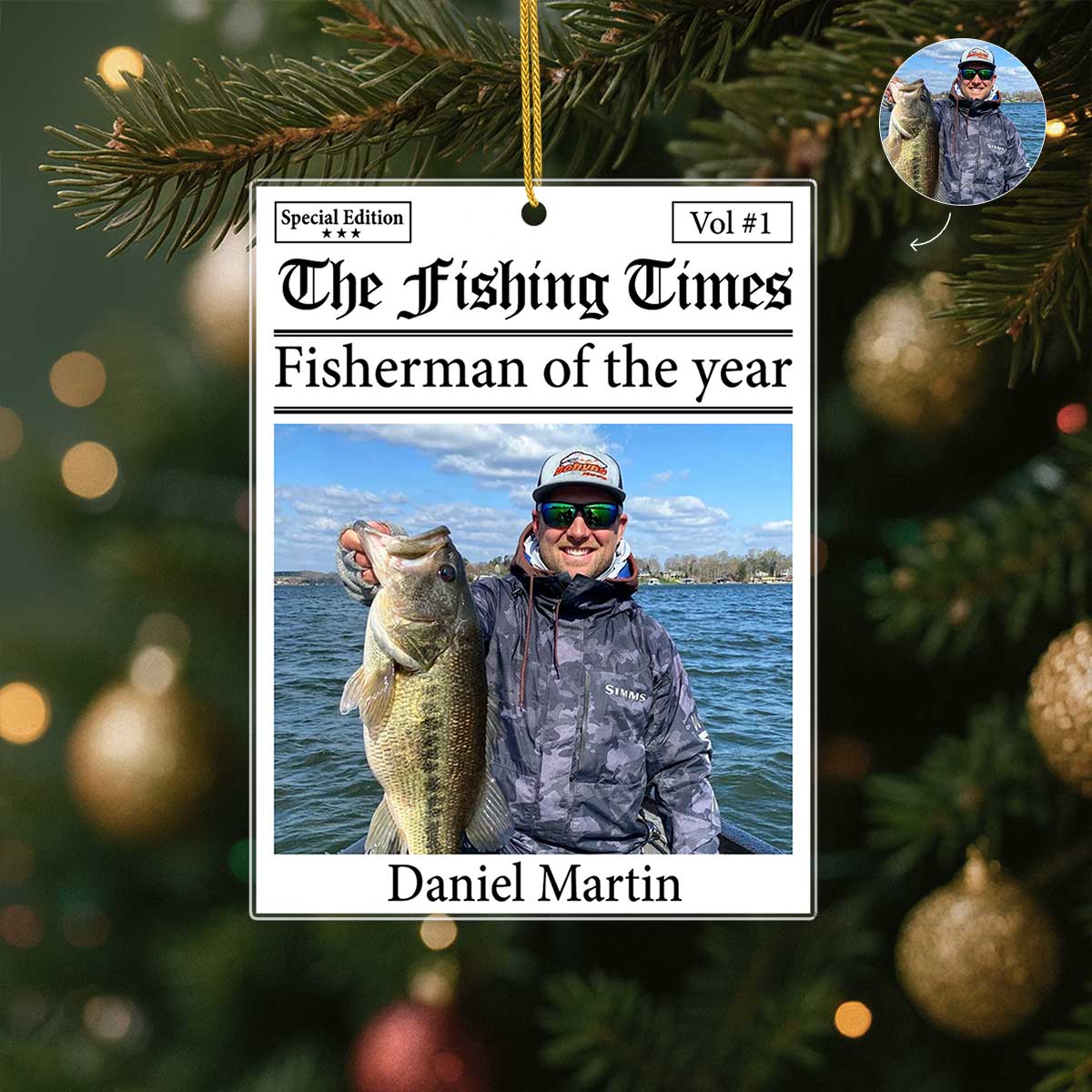 Best Catch Of The Year Personalized Acrylic Ornament - Custom Fishing Gifts for Dad