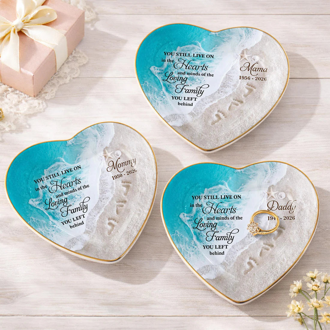 Personalized Memorial Ceramic Dish for Family with personalized design details for meaningful gifting