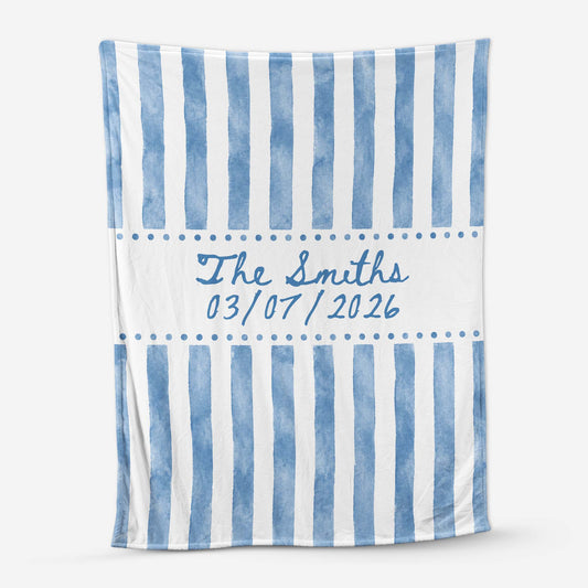 Custom Family Name and Date Blanket - Personalized Keepsake Gift for Couples & New Home