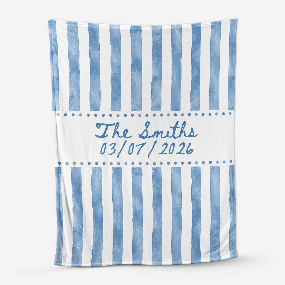 Custom Family Name and Date Blanket - Personalized Keepsake Gift for Couples & New Home
