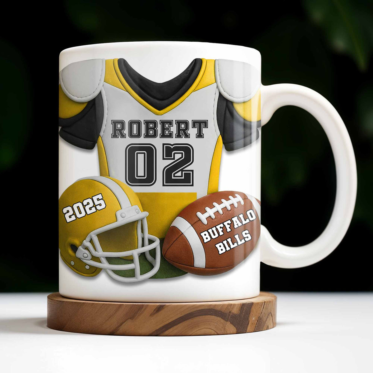 Personalized Football Team Pride Mug With Jersey and Helmet
