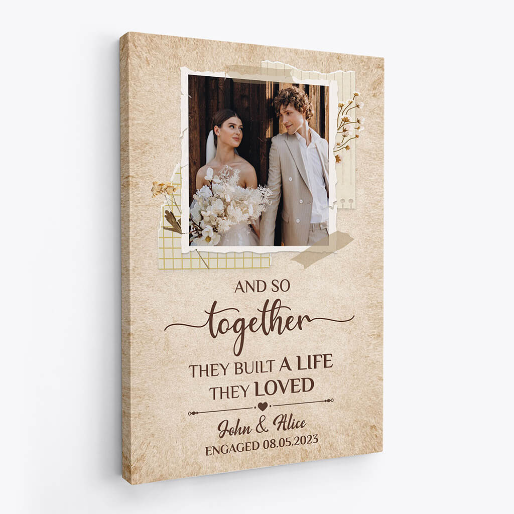 "Together They Built A Life They Loved" Personalized Canvas / Poster - Custom Couple Wedding Gift
