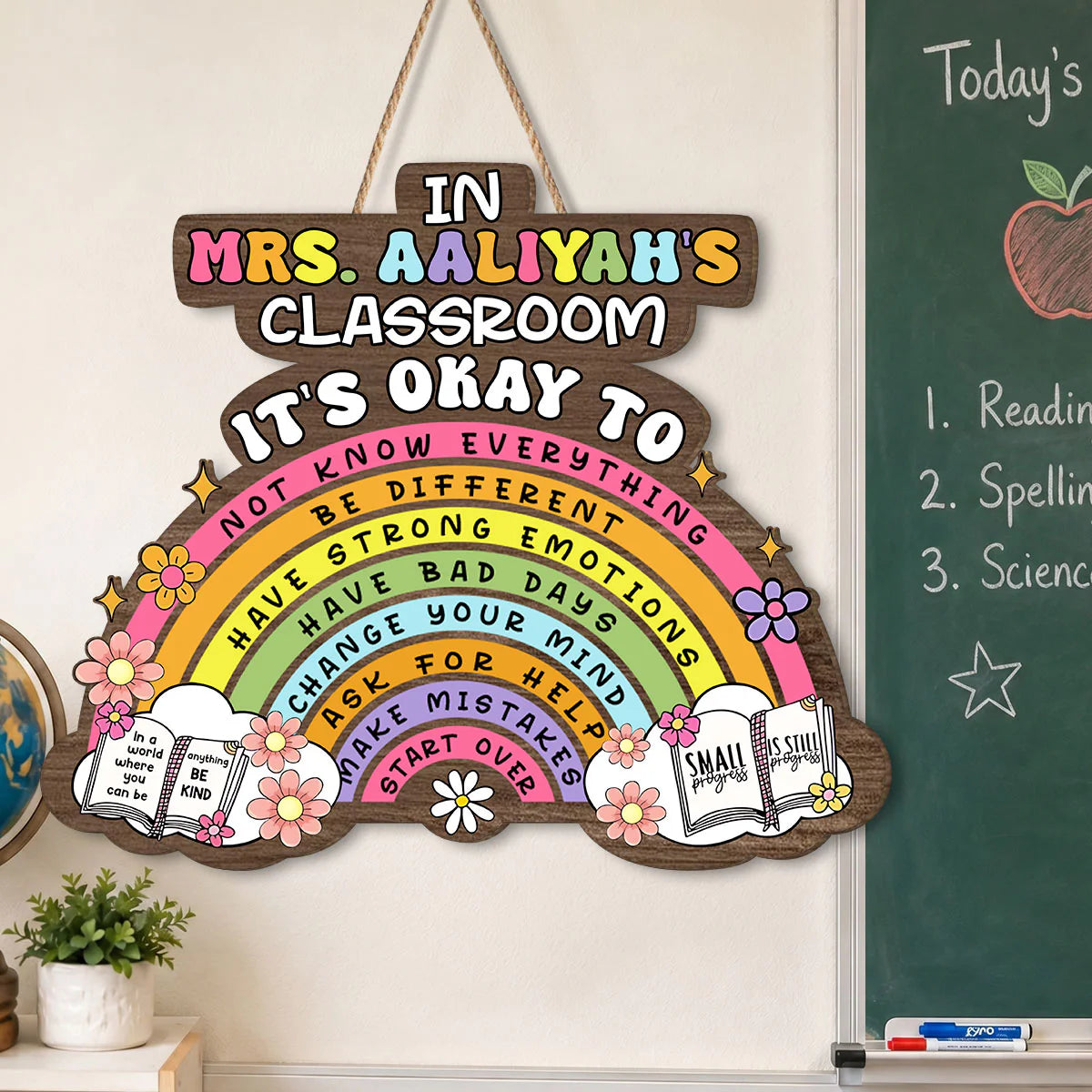 Custom Classroom Rules Sign for Teacher with personalized design details for meaningful gifting image 6
