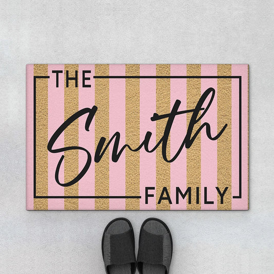 "The Family Name" Personalized Doormat - Custom Home Decor & Housewarming Gift