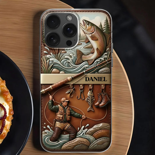 Personalized Fishing Phone Case for Dad with personalized design details for meaningful gifting