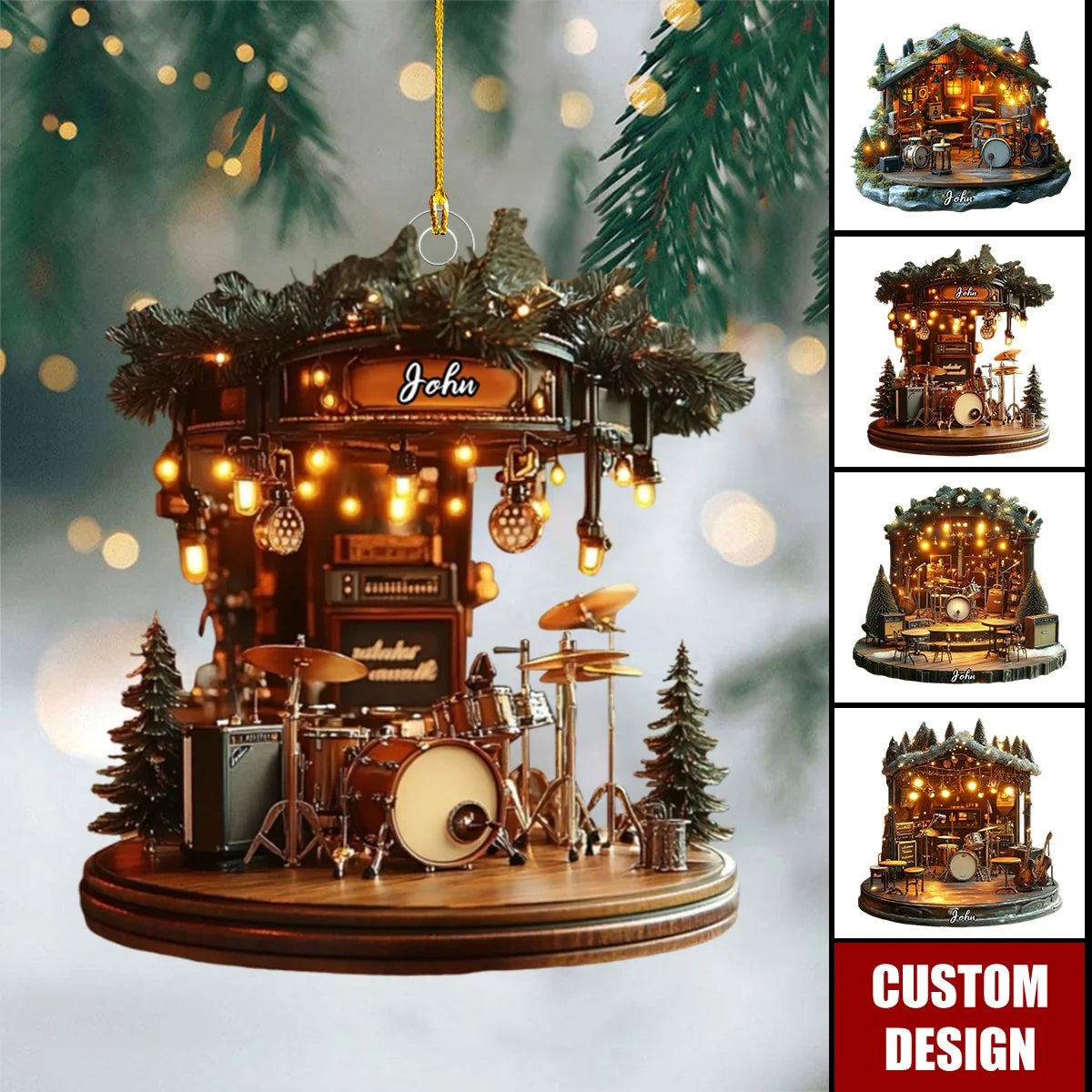 Personalized Musician Christmas Ornament - Custom Band Cabin Acrylic Gift for Music Lovers