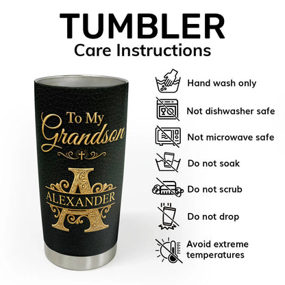 Custom Grandson Tumbler for Son/Grandson with personalized design details for meaningful gifting image 7