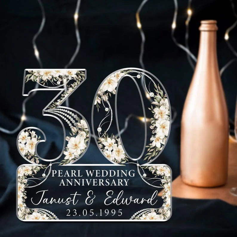 Plaque material and size view - Personalized 30Th Anniversary Plaque