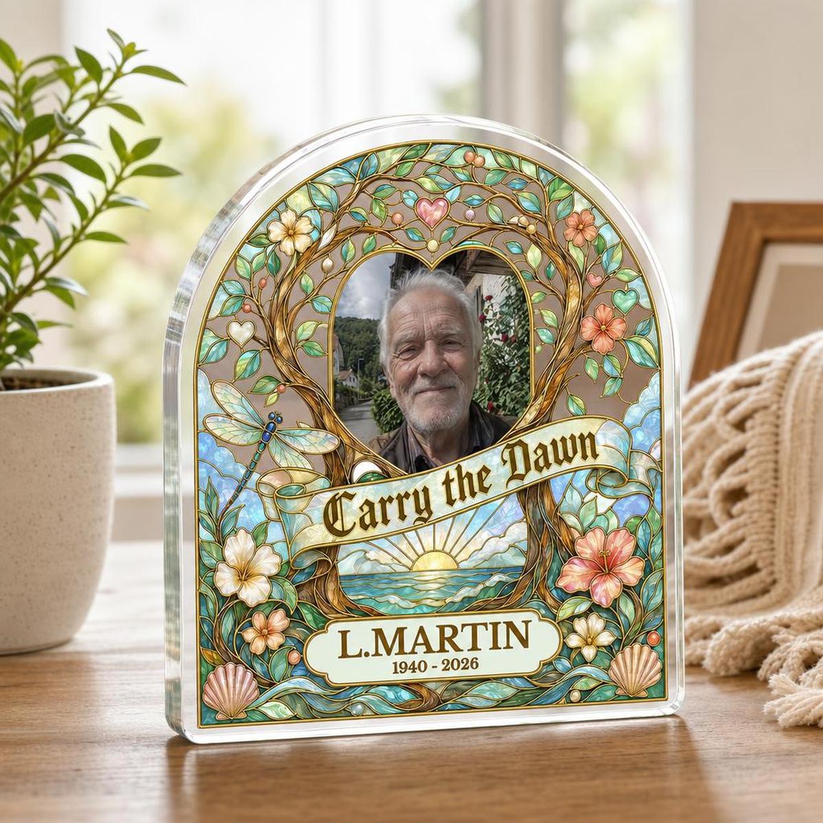 Christmas Remembrance Personalized Acrylic Plaque - Custom Memorial Photo Keepsake for Loss of Loved One