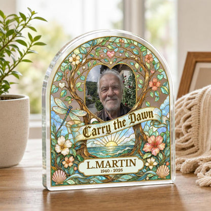 Christmas Remembrance Personalized Acrylic Plaque - Custom Memorial Photo Keepsake for Loss of Loved One