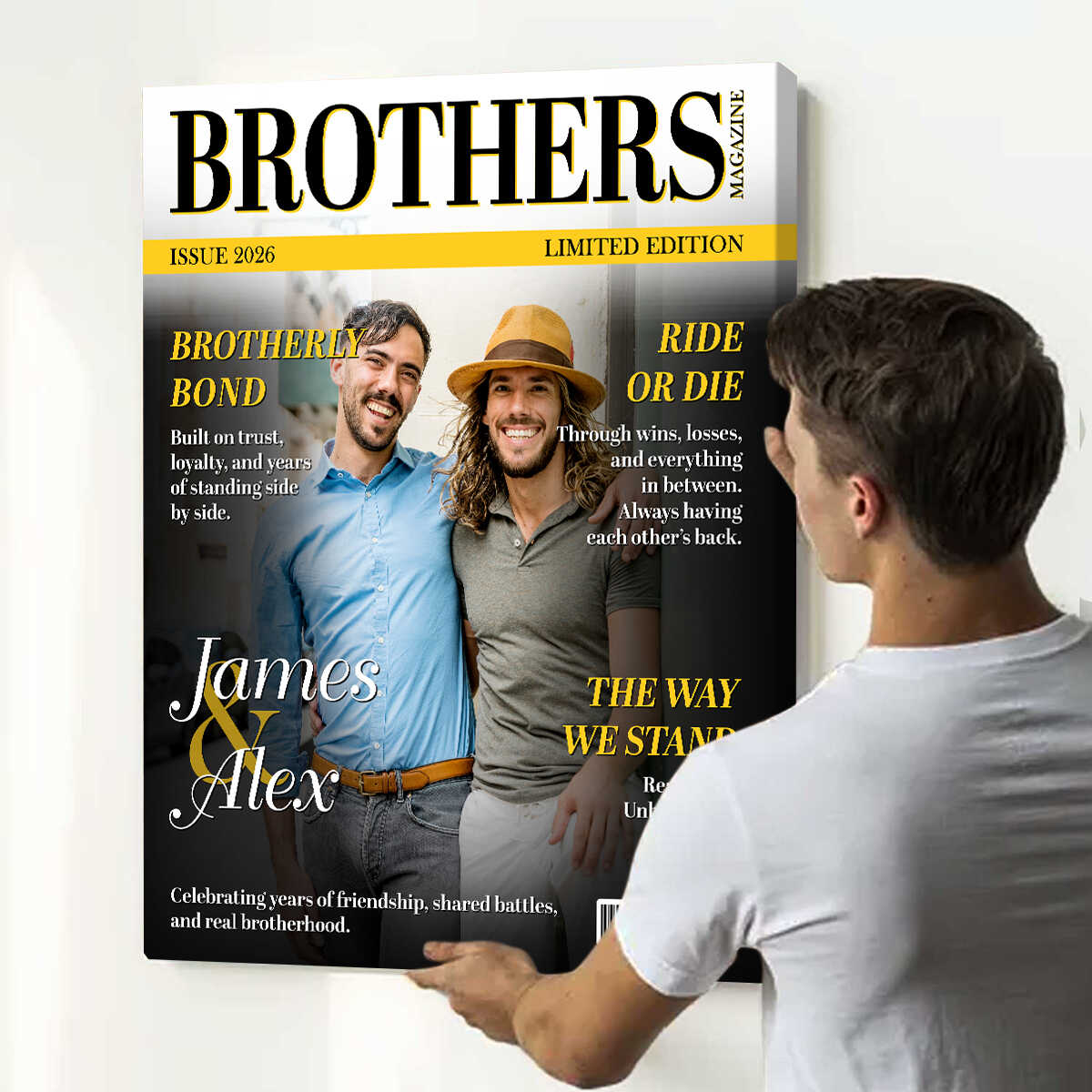 Canvas / Poster material and size view - Custom Brothers Magazine Cover Canvas