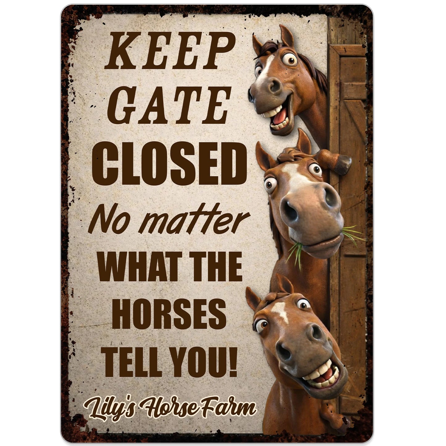 Personalized Horse Farm Metal Sign for Dad with personalized design details for meaningful gifting image 8