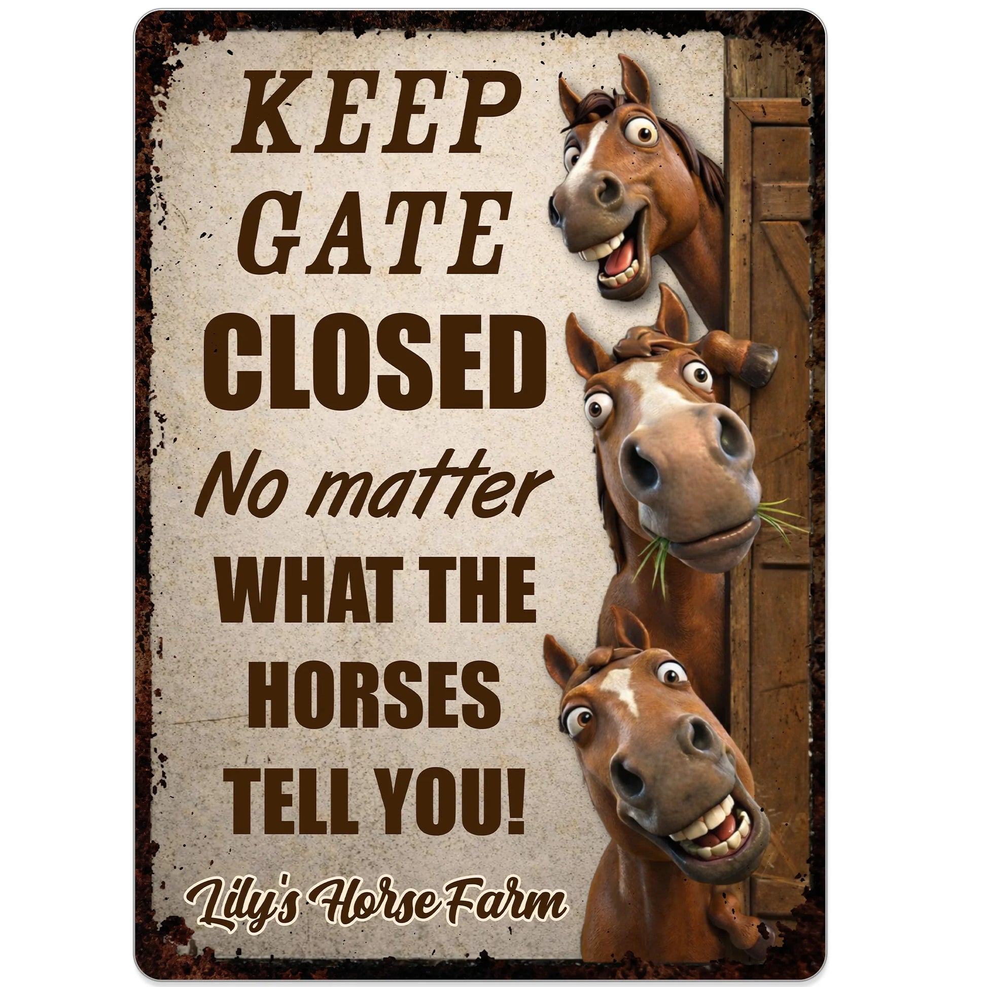 Personalized Horse Farm Metal Sign for Dad with personalized design details for meaningful gifting image 8