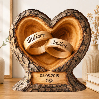 Plaque material and size view - Custom Couple Wooden Plaque