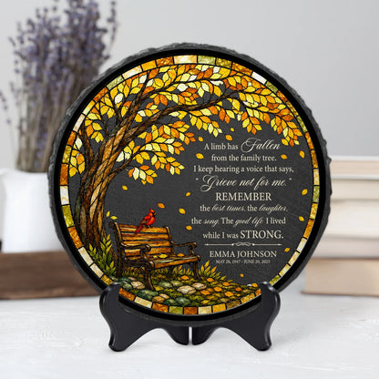 A Limb Has Fallen From The Family Tree - Personalized Memorial Garden Stone Keepsake