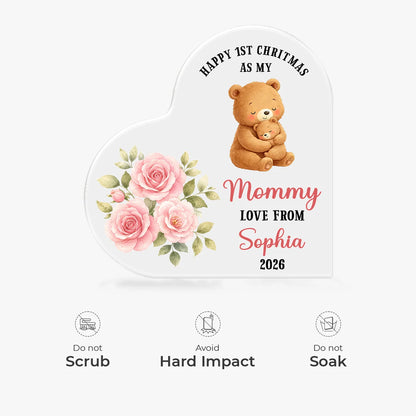 Happy 1st Christmas As My Mommy - Personalized Acrylic Plaque Custom Keepsake Gift for New Mom