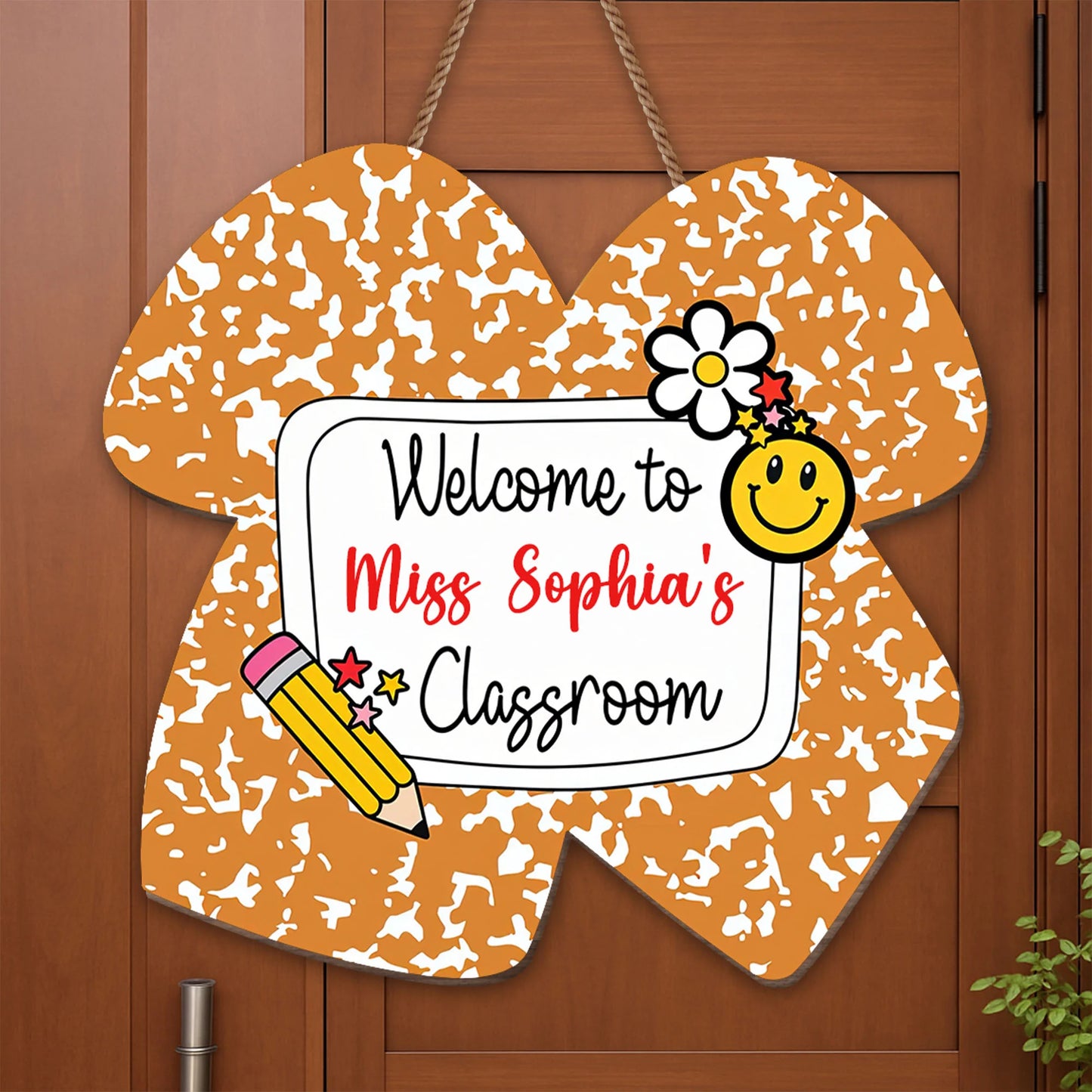 Wood Sign material and size view - Personalized Teacher Wood Sign