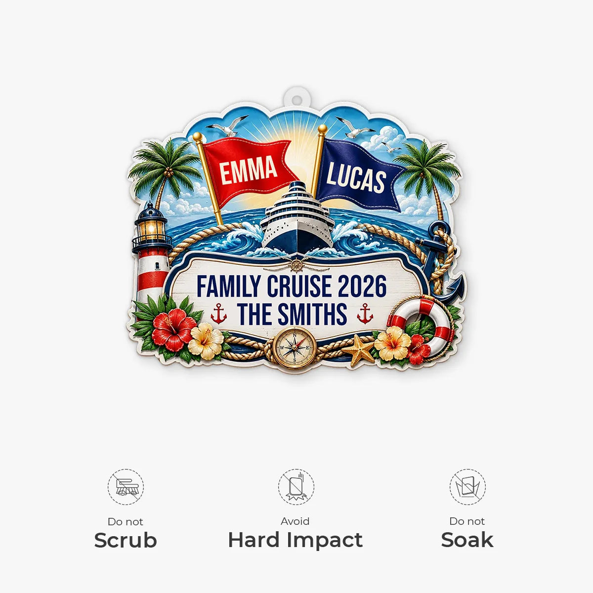 Family Cruise 2026 Personalized Acrylic Ornament - Custom Keepsake Gift for Family