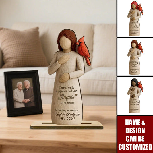 Always With You Cardinal Personalized Memorial Wooden Plaque - Custom Sympathy Keepsake Gift for Loss of Loved One