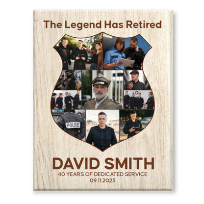 Canvas / Poster material and size view - Personalized Police Retirement Canvas