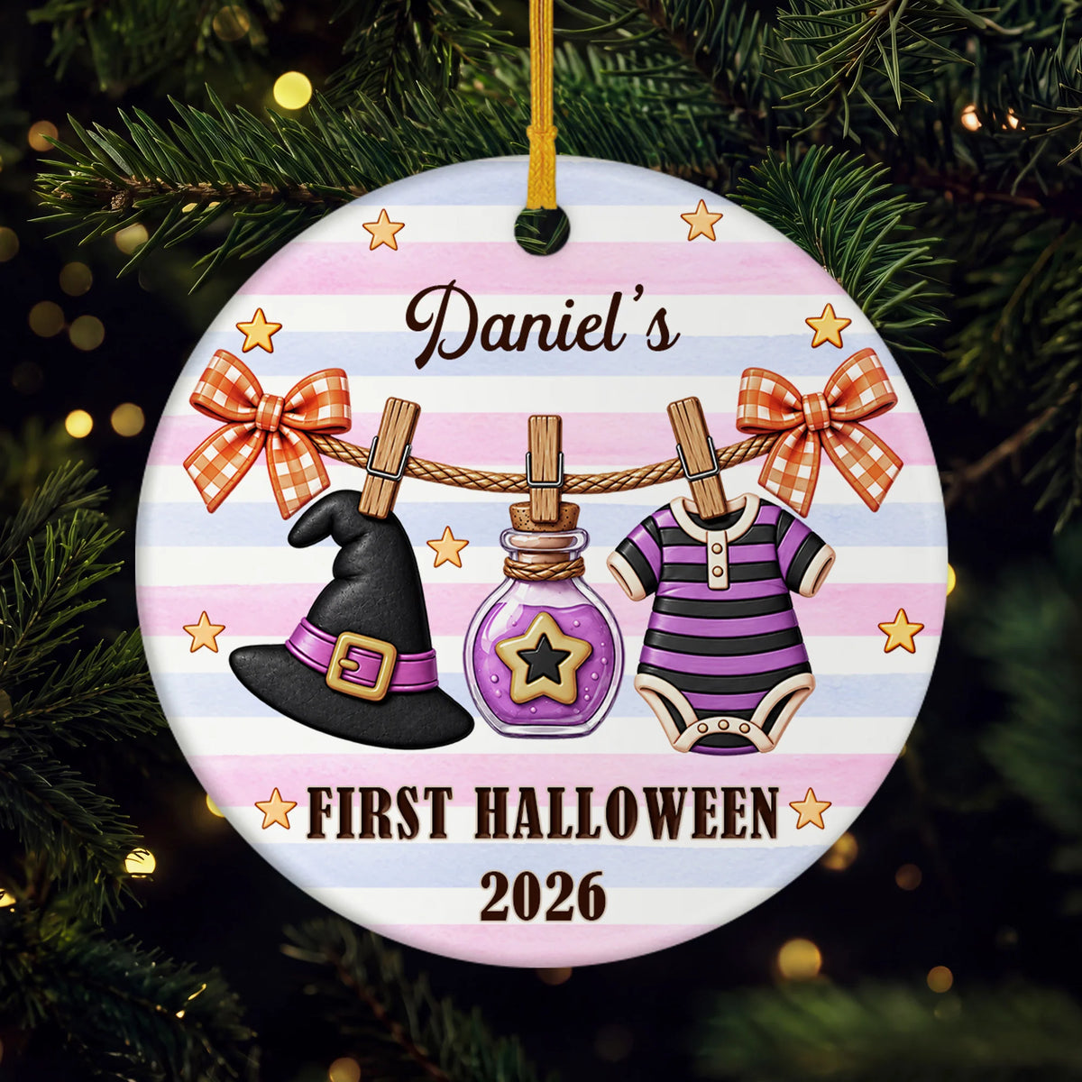 First Halloween Personalized Ceramic Ornament - Custom Baby Keepsake Gift
