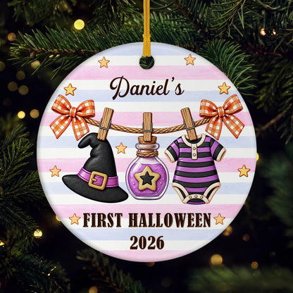 First Halloween Personalized Ceramic Ornament - Custom Baby Keepsake Gift