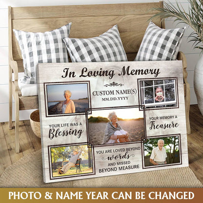 Personalized Memorial Canvas Wall Art personalization view for Family