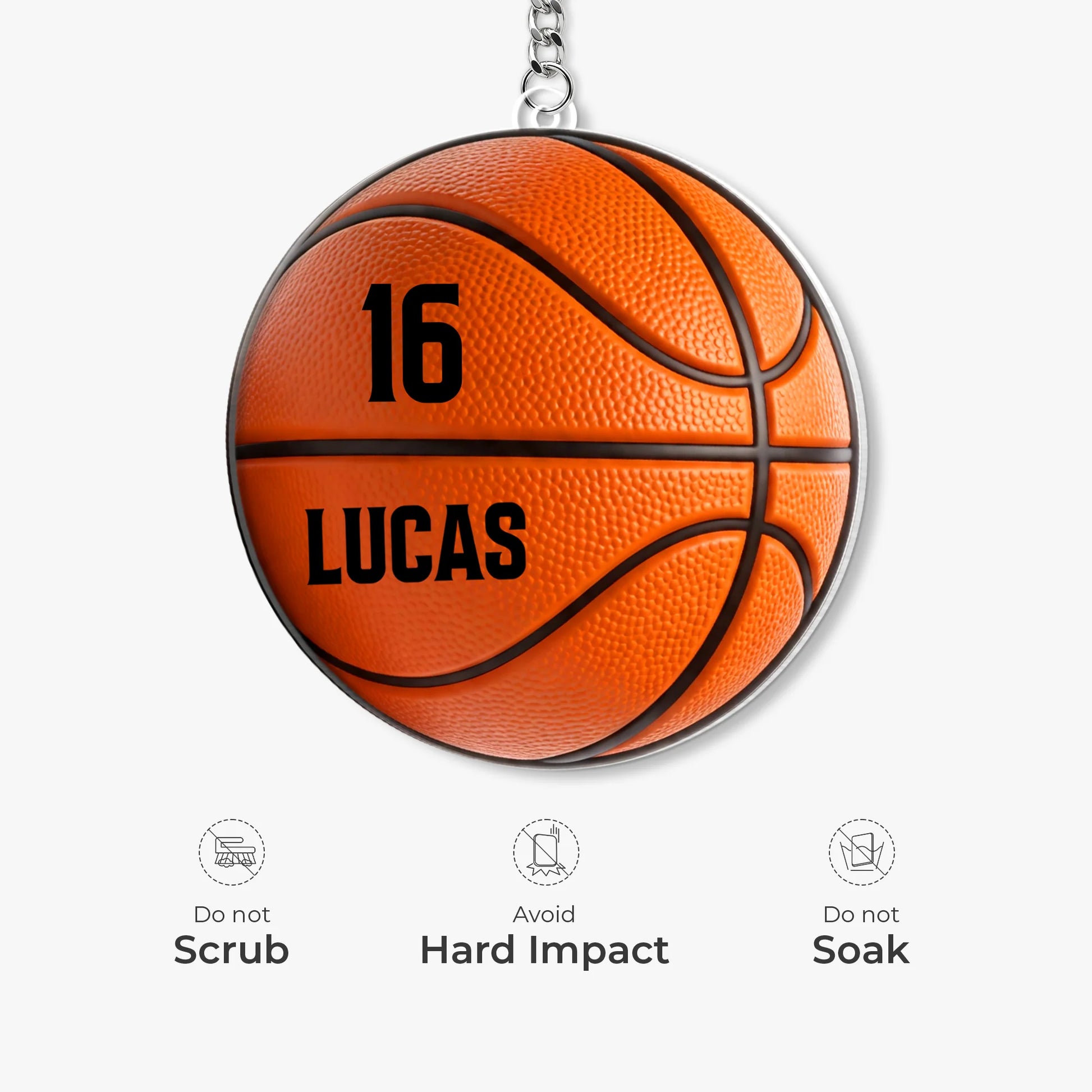 Custom Sports Ball Acrylic Keychain - Personalized Name and Number Gift