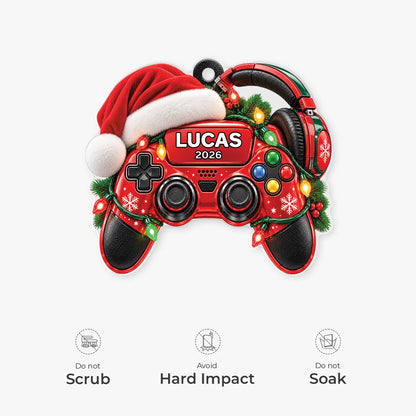 Personalized Game Controller Acrylic Ornament - Custom Gamer Christmas Tree Keepsake Gift