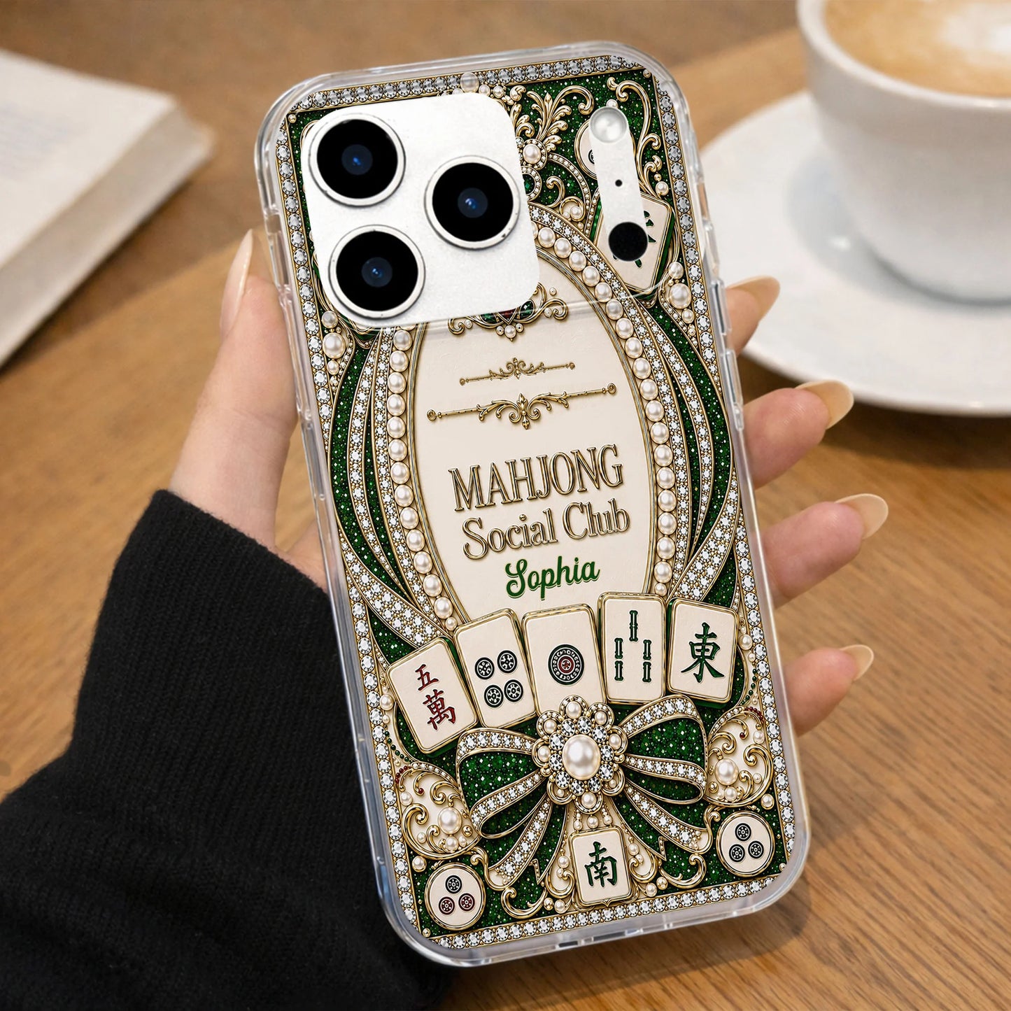 Personalized Mahjong Clear Phone Case for Mom with personalized design details for meaningful gifting image 8
