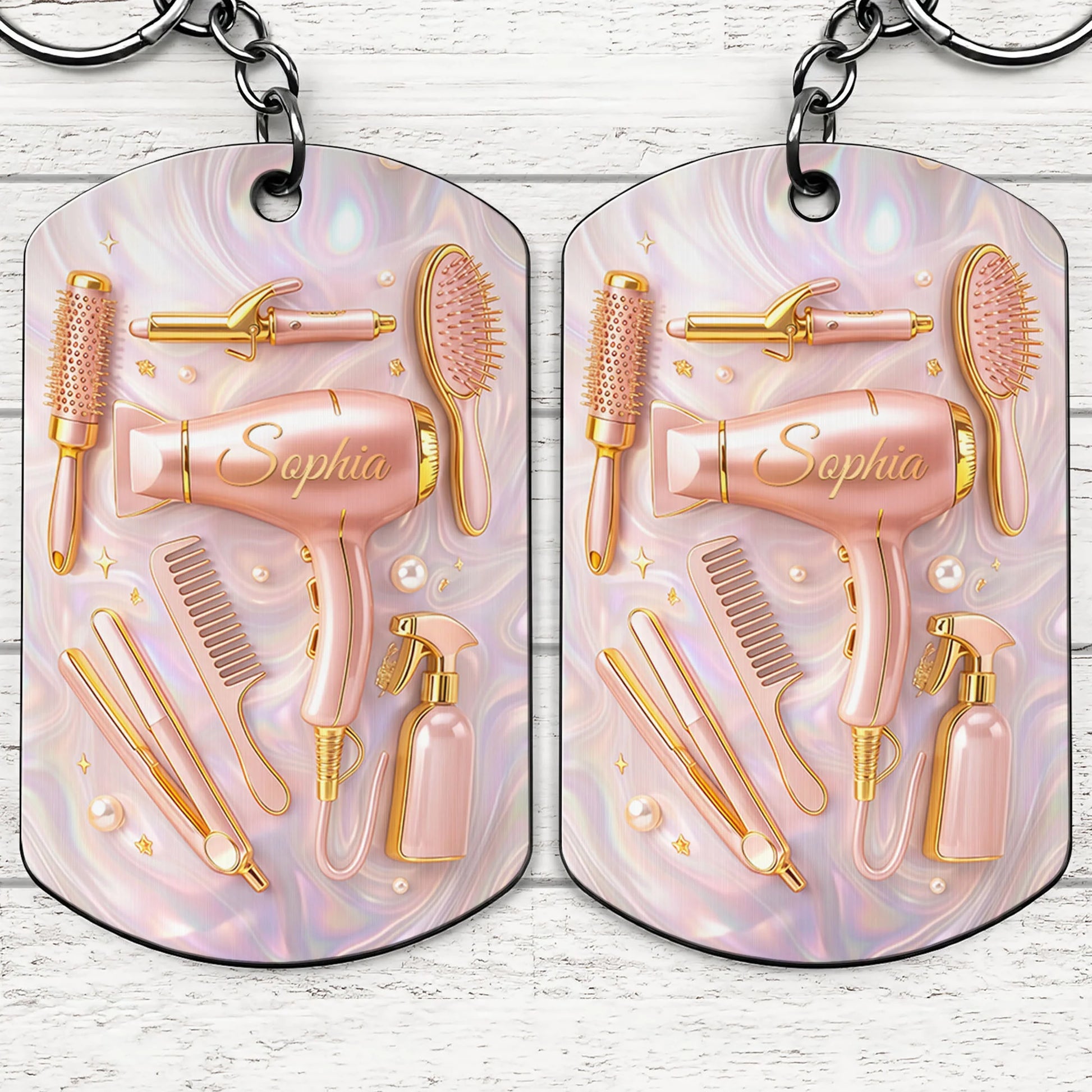 Personalized Hairstylist Keychain for Wife with personalized design details for meaningful gifting
