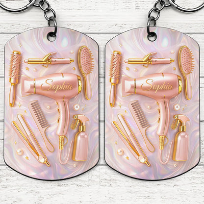 Personalized Hairstylist Keychain for Wife with personalized design details for meaningful gifting