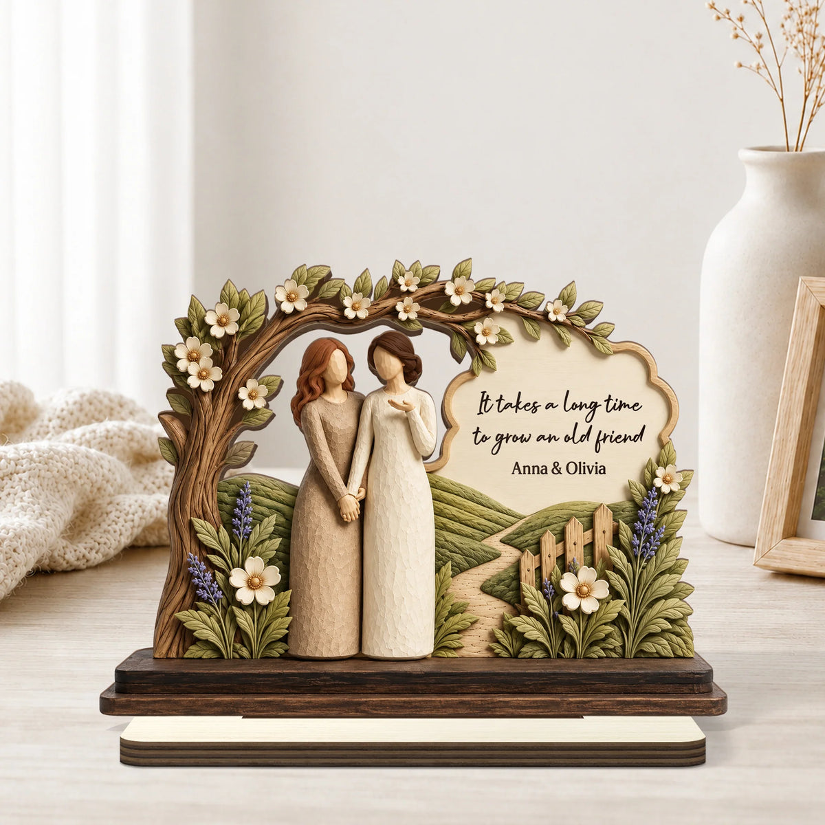 A Sweet Friendship Refreshes The Soul - Personalized Wooden Plaque for Best Friend
