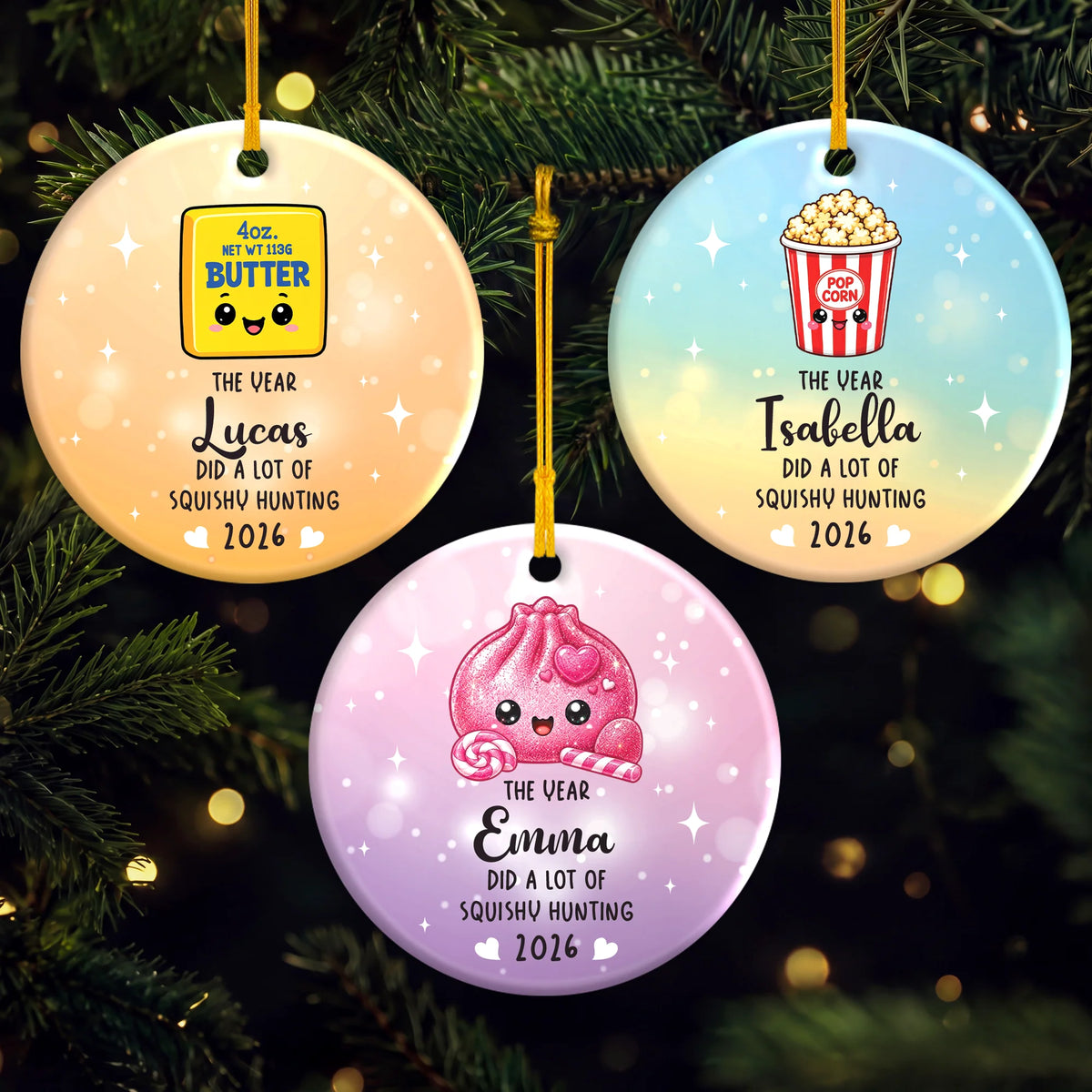 Squishy Hunting Personalized Ceramic Ornament - Custom Christmas Gift for Kids