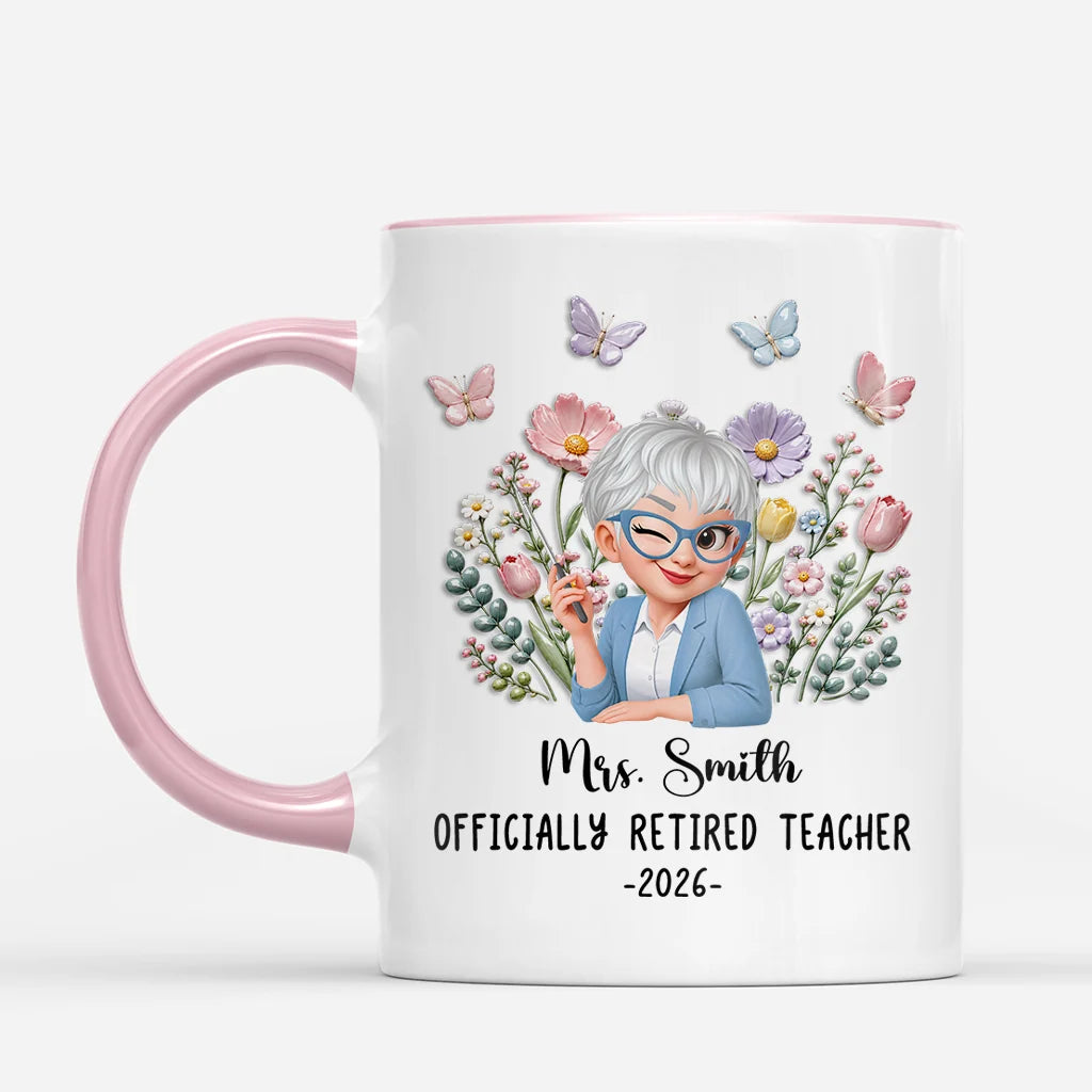 Officially Retired Teacher Mug - Personalized Teacher Retirement Gifts Keepsake Cup