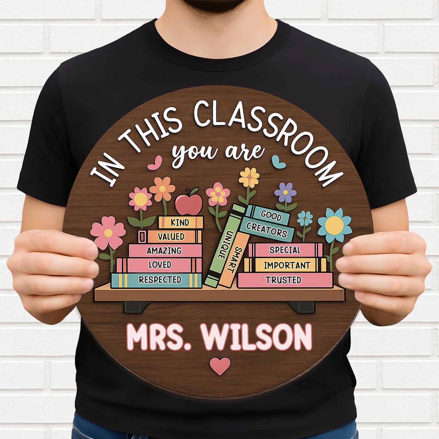 Wood Sign detail view for Teacher