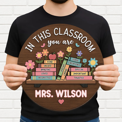 Wood Sign detail view for Teacher