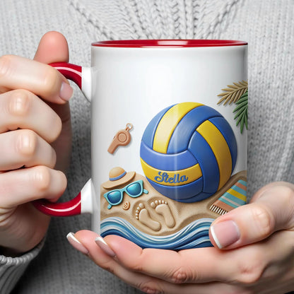 Mug material and size view - Personalized Beach Volleyball Mug