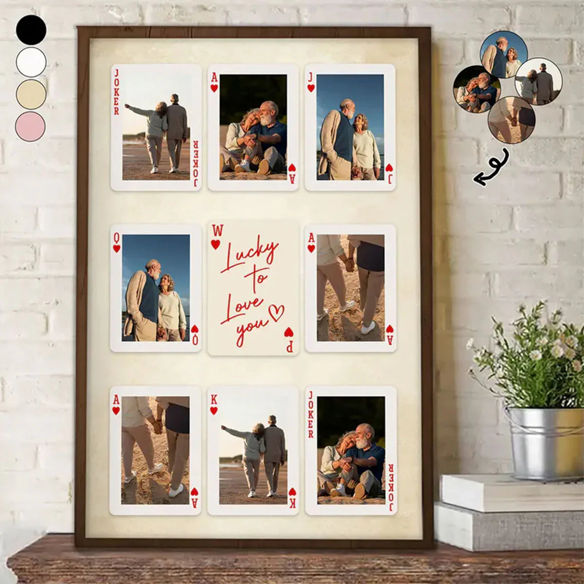 Custom Playing Card Photo Collage for Couples with personalized design details for meaningful gifting
