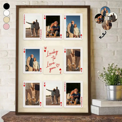 Custom Playing Card Photo Collage for Couples with personalized design details for meaningful gifting