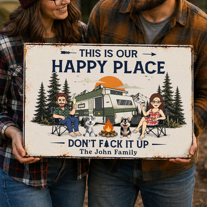 Metal Sign material and size view - Custom Camping Metal Sign