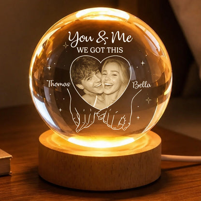 Night Light material and size view - Custom Photo Crystal Ball