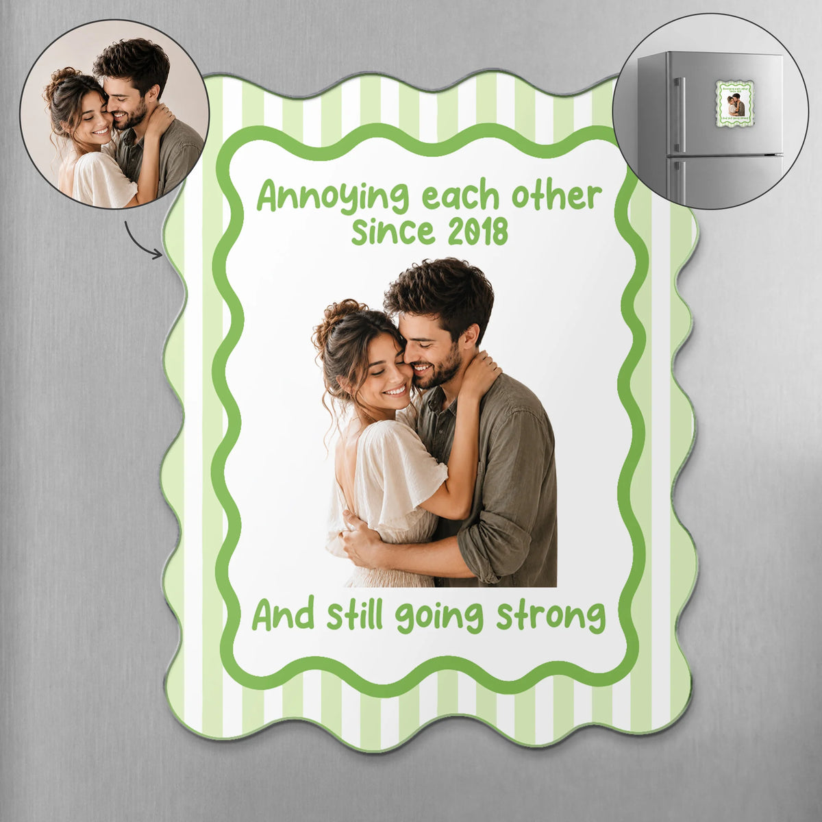 "Annoying Each Other Since" Custom Photo Acrylic Magnet - Personalized Anniversary Gift for Couples