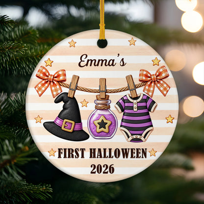 First Halloween Personalized Ceramic Ornament - Custom Baby Keepsake Gift