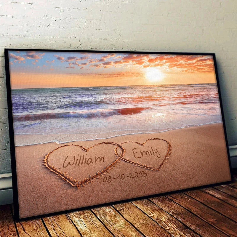 "Beach Life Is Better With You" Personalized Couple Poster / Canvas - Custom Anniversary Gift for Husband and Wife