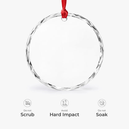 Always and Forever in Our Hearts - Personalized Memorial Glass Ornament for Mom and Dad