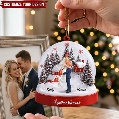 Together Forever Personalized Wooden Ornament - Custom Wedding Keepsake Gift for Couples