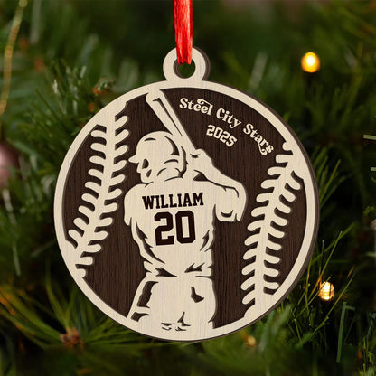 Personalized Sports Player Ornament personalization view for Son/Grandson