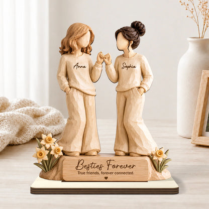 Besties Forever Personalized Wooden Plaque - Custom Birthday Keepsake for Best Friends
