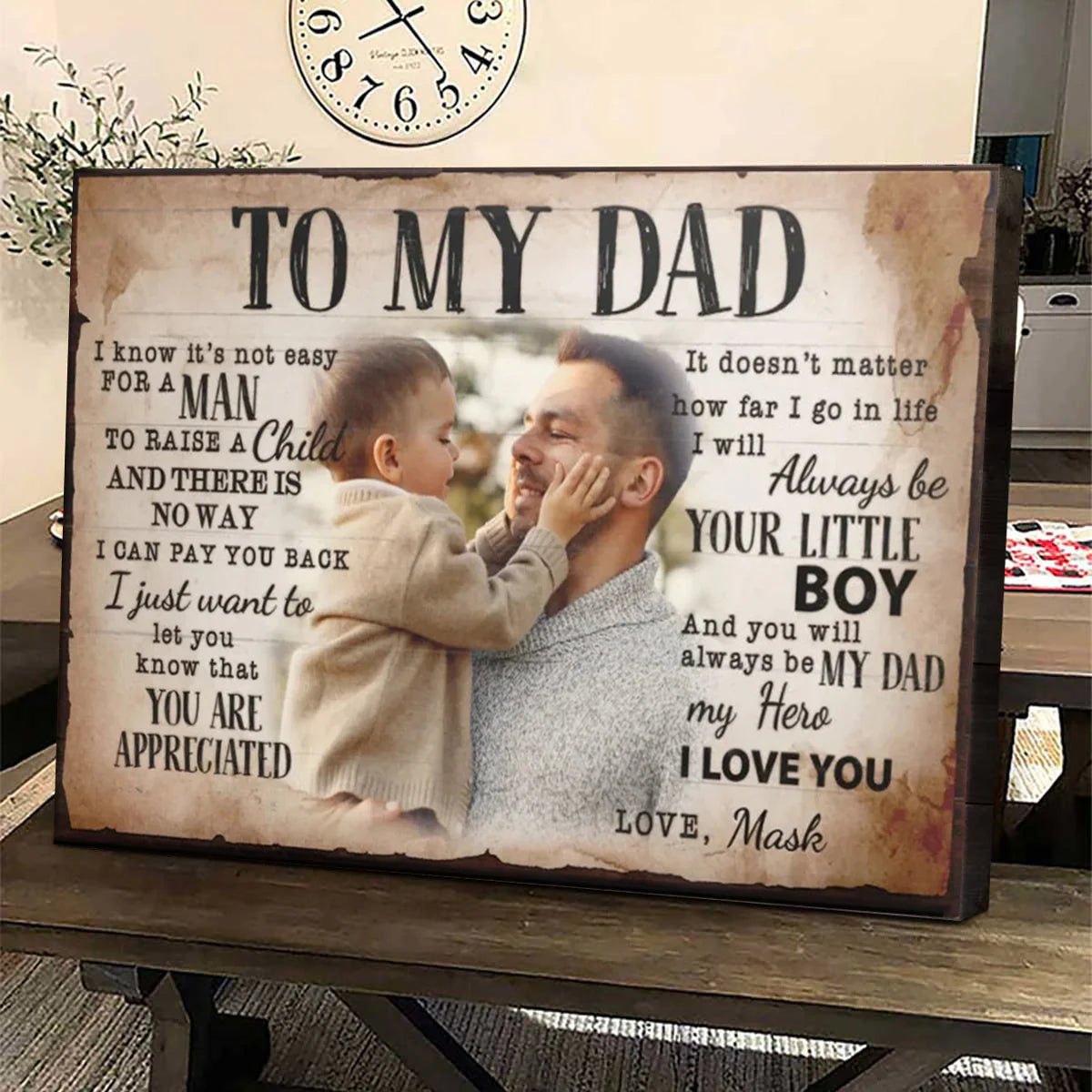 Personalized Dad Canvas Print personalization view for Dad